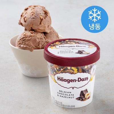 하겐다즈 하겐다즈 벨지안 초콜릿 앤 헤이즐넛 아이스크림 파인트 (냉동), 473ml, 1개