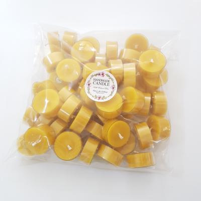 밀랍초 플뢰르드에스더 100% 천연밀랍초 프로폴리스 꿀초 기본형 원형티라이트 캔들 50개입 세트