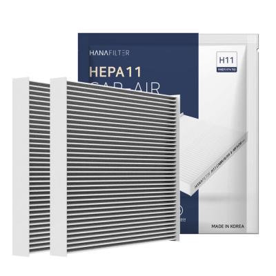 polaire에어컨 [1+1] H11 하나 차량용 에어컨 필터 PM2.5 PM1.0 초미세먼지 유해물질 헤파, 2+2개, HF-06