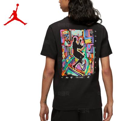 조던반팔티 나이키 조던 AJ 브랜드 그래픽 로고 반팔 티셔츠 남자 여름 라운드 점프맨